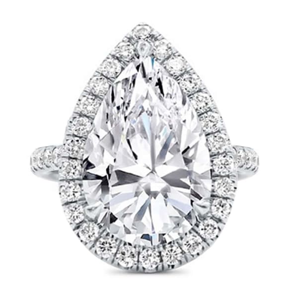Awesome 18k White Gold GIA Certified Engagement Ring features 5.11ct Total Diamonds ENG-76250