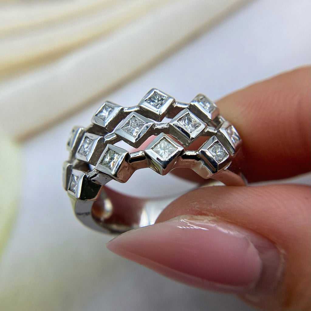 Beautiful 14K white gold diamond cocktail ring 171019 - 