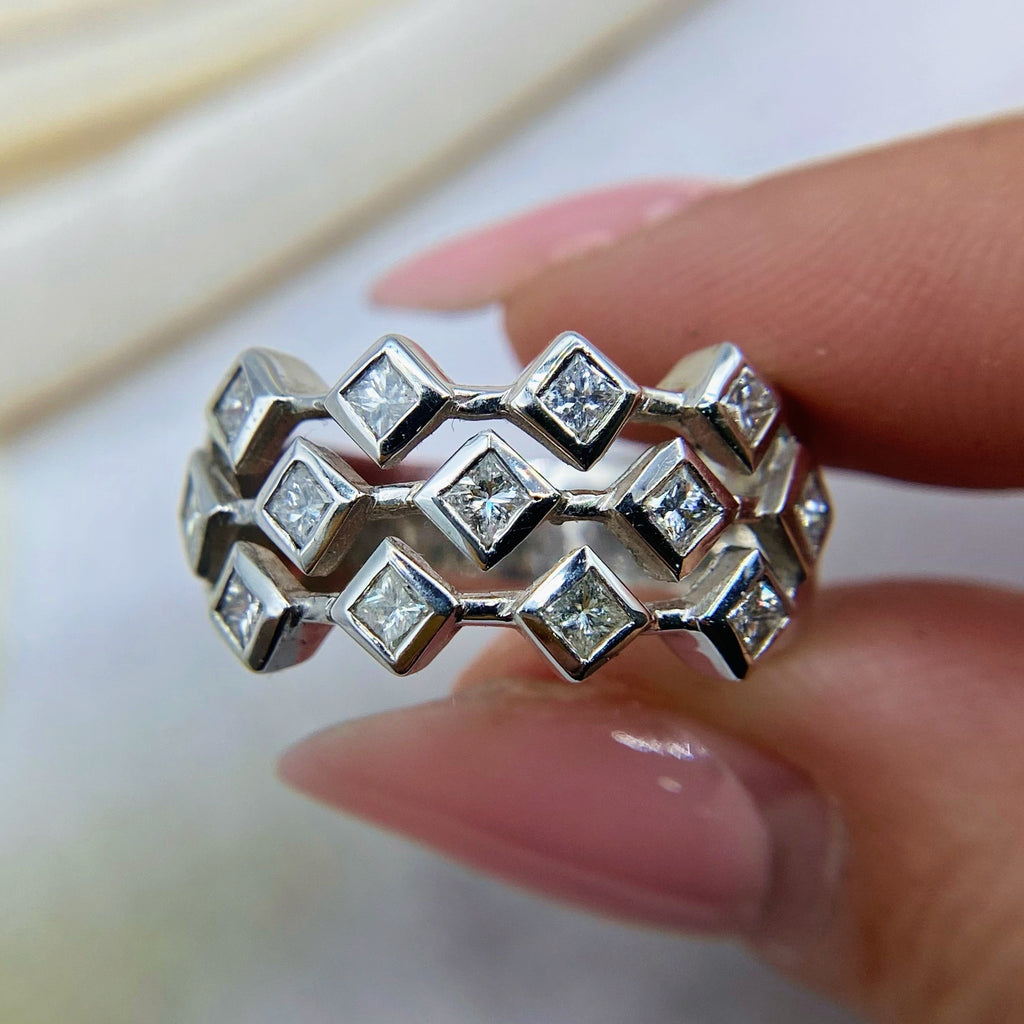 Beautiful 14K white gold diamond cocktail ring 171019 - 