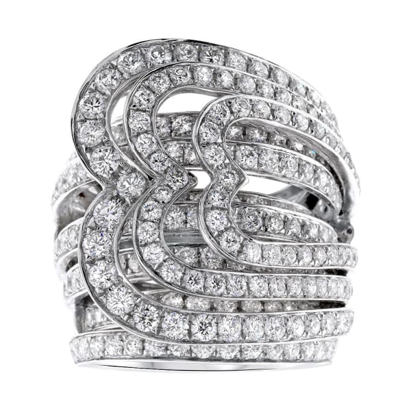 Beautiful 18k 7.00CT diamond PAVE cocktail ring R-4563500