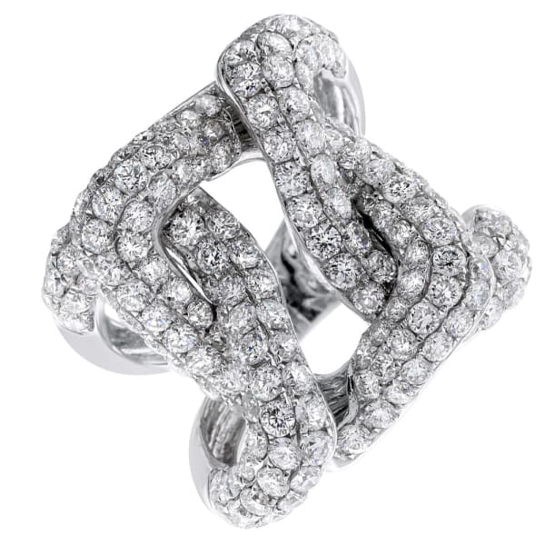 Beautiful 18k white gold 5.79CT PAVE diamond cocktail ring CR-4562400, Main view