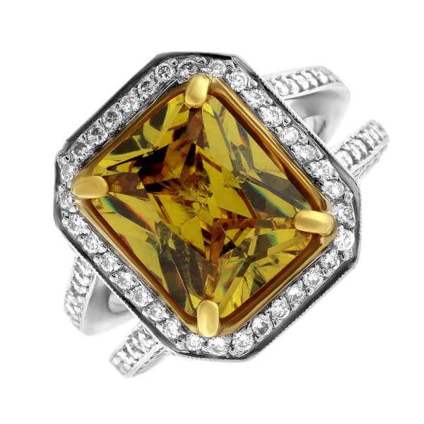 Beautiful 18k white gold 7.60CT citrine cocktail ring CLR-4561500, Main view