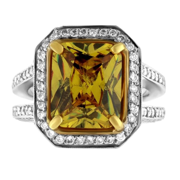 Beautiful 18k white gold 7.60CT citrine cocktail ring CLR-4561500