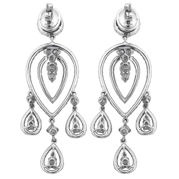 Beautiful 18K white gold diamond long earrings EAR-4564500, back