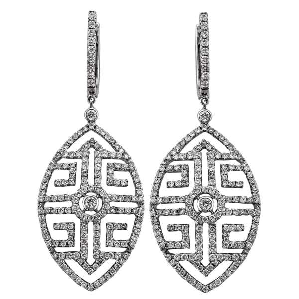 Beautiful 18k white gold diamond long earrings EXPX7423