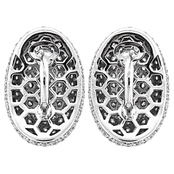 Beautiful 18K white gold diamond pave earrings, back