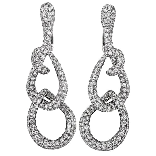 Beautiful 18K white gold micro pave diamond earrings EAR-4563230