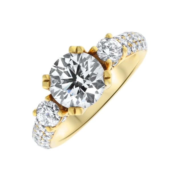 Beautiful 18K yellow gold diamond engagement ring with 2CT round diamond NA-4561300, Main view