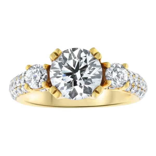 Beautiful 18K yellow gold diamond engagement ring with 2CT round diamond NA-4561300