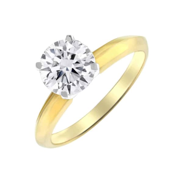 Beautiful 18K yellow gold natural diamond round 1.46 ct.w F-color engagement ring ENG-17500, Main view