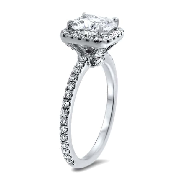 Beautiful 18Kt white gold 1.71CT cushion diamond engagement ring RN-60000, Side edge