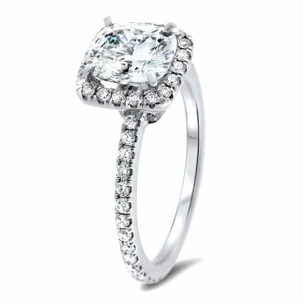 Beautiful 18Kt white gold 1.71CT cushion diamond engagement ring RN-60000, Fashion decoration