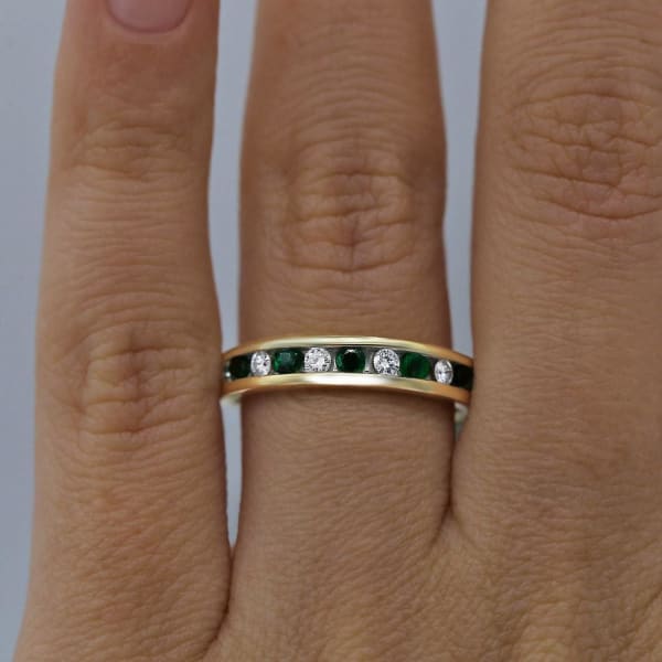 Beautiful Half-Way Channel set Diamond Ring BA-2000, Ring on a finger