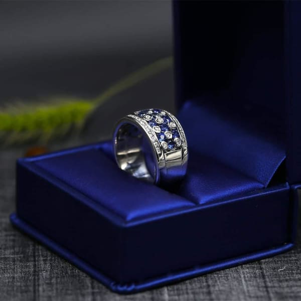Beautiful Half-Way Fashion Diamond Ring RN-2555, Ring in packing