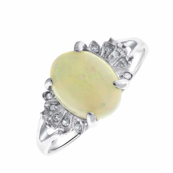 Beautiful Ladies14k white gold Opal Ring R1950, Main View