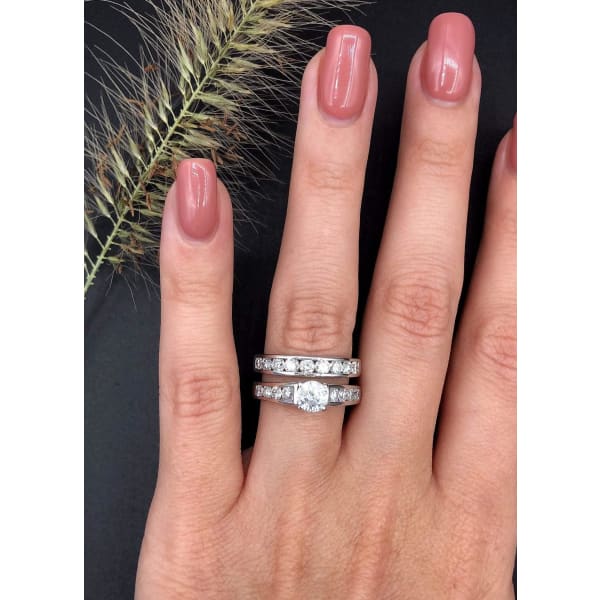 Beautiful Platinum Engagement-Wedding Diamond Ring-Set 1.40ct