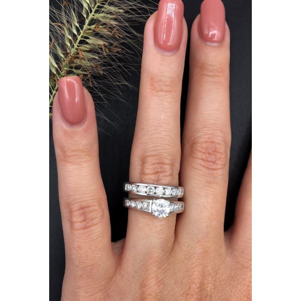 Beautiful Platinum Engagement-Wedding Diamond Ring-Set 1.40ct, Fashion decoration