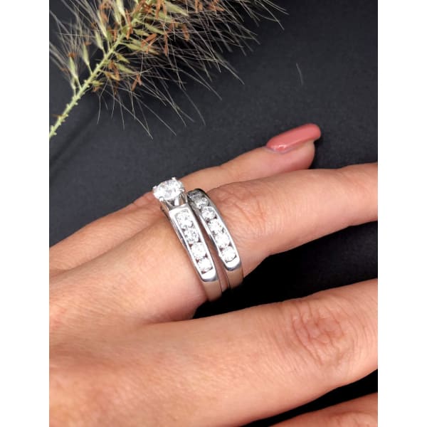 Beautiful Platinum Engagement-Wedding Diamond Ring-Set 1.40ct, right