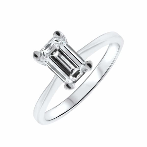 Beautiful solitaire engagement ring with 1.02 CT emerald cut diamond NE-172301, Main view