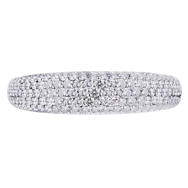 Beautifully designed flower-shaped 18K white gold wedding band with .50ctw diamonds KR05658