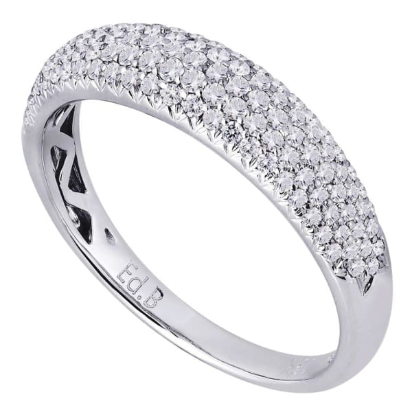 Beautifully designed flower-shaped 18K white gold wedding band with .50ctw diamonds KR05658, Main view