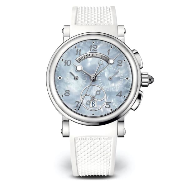 Breguet Marine Stainless Steel on White Rubber Band Ladies Watch 8827ST/59/586