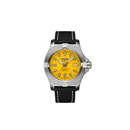 Breitling, Avenger Automatic 45 Seawolf, Stainless Steel, Yellow dial Watch, Ref. # A17319101I1X1