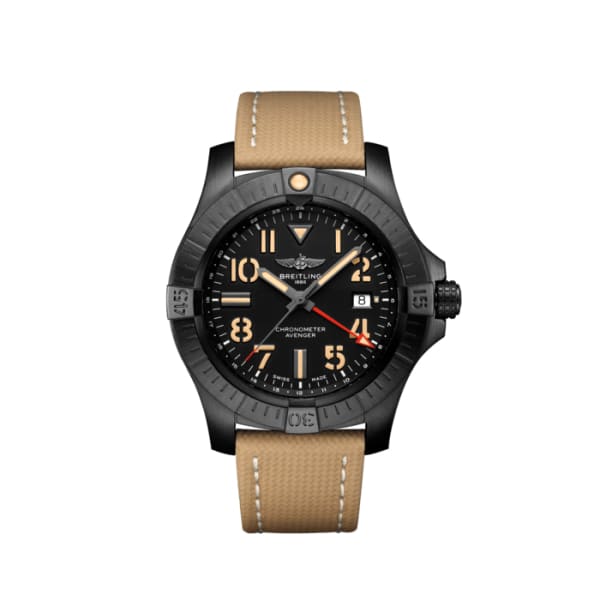 Breitling, Avenger Automatic GMT 45 Night Mission, Black DLC coated titanium, 45mm Watch, Ref. # V32395101B1X1