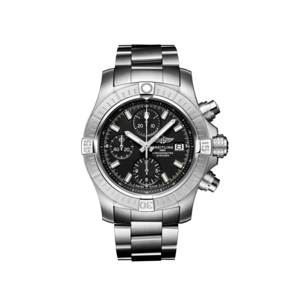 Breitling, Avenger Chronograph 43, Stainless Steel, Black dial Watch, Ref. # A13385101B1A1