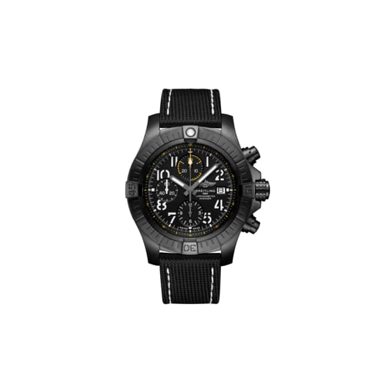 Breitling, Avenger Chronograph 45 Night Mission, Black DLC coated titanium, 45mm, Black Watch, Ref. # V13317101B1X1