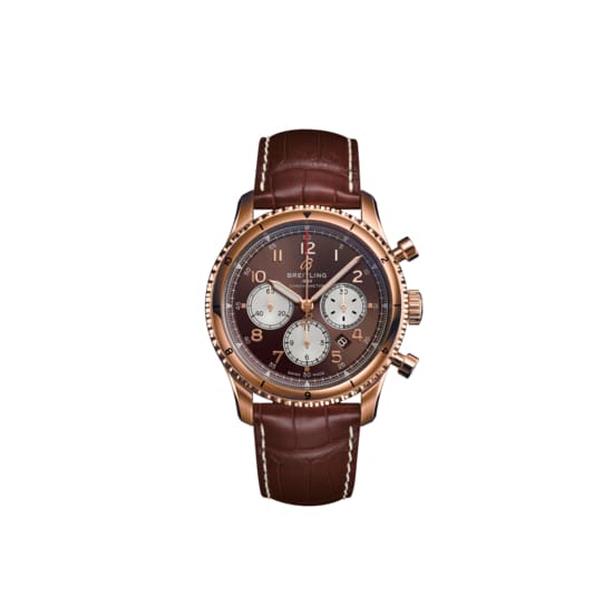 Breitling, Aviator 8 B01 Chronograph 43, 18k Rose Gold, Bronze dial Watch, Ref. #  RB0119131Q1P1