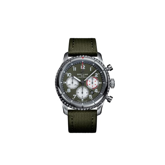 Breitling, Aviator 8 B01 Chronograph 43 Curtiss Warhawk, Stainless Steel, Military green dial Watch, Ref. # AB01192A1L1X1
