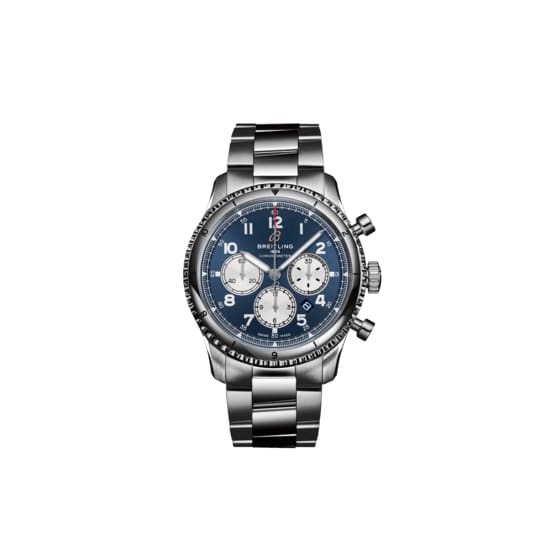 Breitling, Aviator 8 B01 Chronograph 43, Stainless Steel, Blue dial Watch, Ref. # AB0119131C1A1