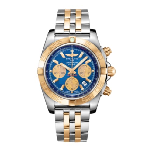 Breitling, Chronomat 44, Stainless Steel and 18k Rose Gold, "Metallica Blue" dial Watch, Ref. # CB0110121C1C1