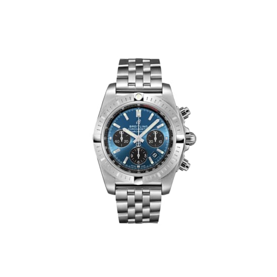 Breitling, Chronomat B01 Chronograph 44, Stainless Steel, Blue dial Watch, Ref. # AB0115101C1A1