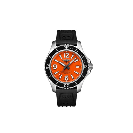 Breitling, Men’s Superocean Automatic 42, Stainless Steel, Orange dial Watch, Ref. # A17366D71O1S2