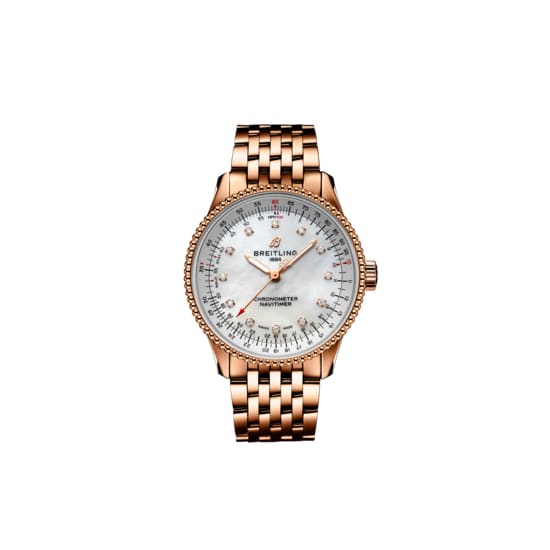 Breitling, Navitimer Automatic 35, 18K Rose Gold, Mother-Of-Pearl dial, 35mm Watch, Ref. # R17395211A1R1