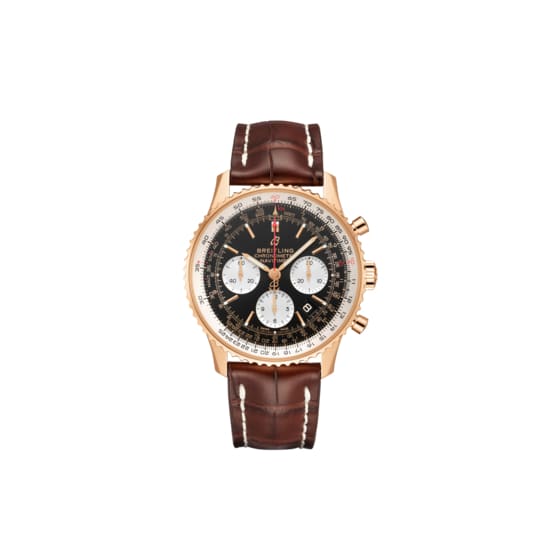 Breitling, Navitimer B01 Chronograph 43, 18K Rose Gold, Black dial, 43mm Watch, Ref. # RB0121211B1P1