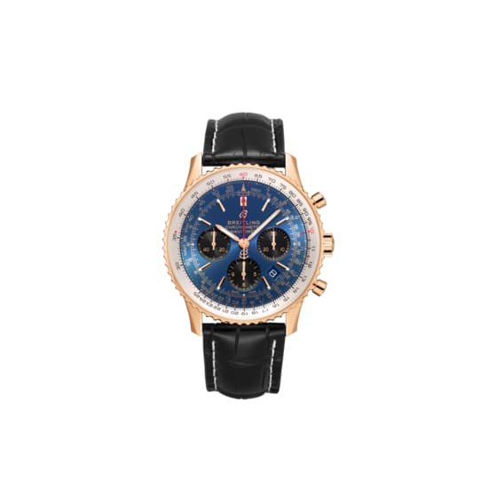 Breitling, Navitimer B01 Chronograph 43, 18K Rose Gold, Blue dial, 43mm Watch, Ref. # RB0121211C1P3