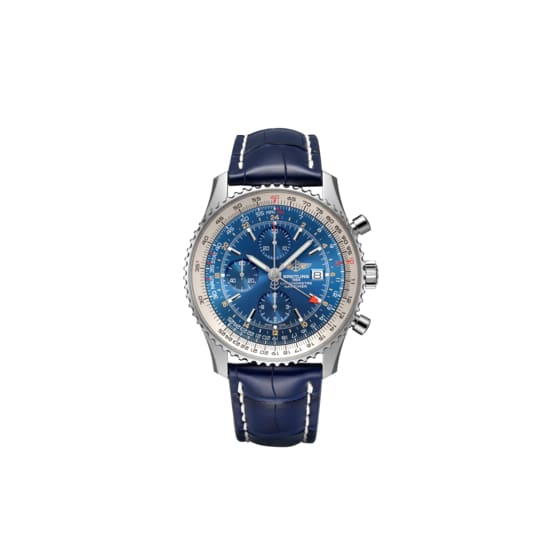 Breitling, Navitimer Chronograph GMT 46, Stainless Steel, Blue dial Watch, Ref. # A24322121C1P1