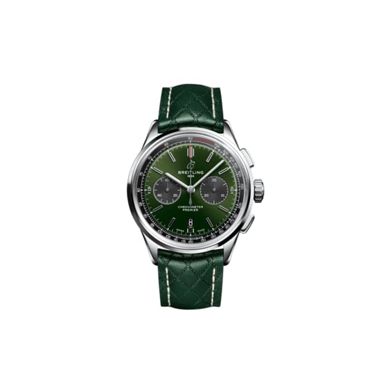 Breitling Premier B01 Chronograph 42 Bentley British Racing Green, Stainless Steel, Green dial, AB0118A11L1X1
