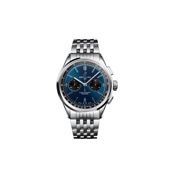 Breitling, Premier B01 Chronograph 42, Stainless Steel, Blue dial Watch, Ref. # AB0118221C1A1