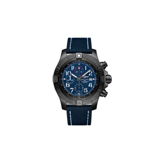 Breitling, Super Avenger Chronograph 48 Night Mission, Black DLC coated titanium, 48mm, Blue Watch, Ref. #V13375101C1X2