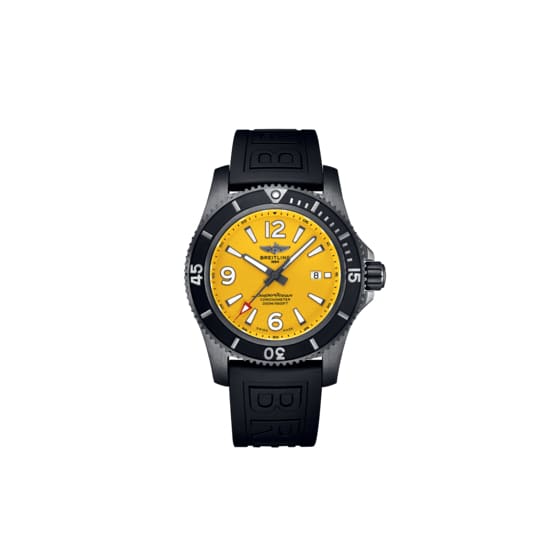 Breitling, Superocean Automatic 46 Black Steel, 46mm, Yellow dial Watch, Ref. #  M17368D71I1S2
