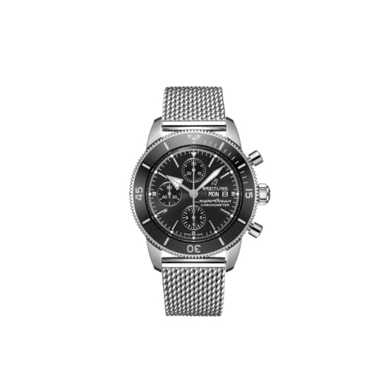 Breitling, Superocean Heritage Chronograph 44, Stainless Steel, Black dial Watch, Ref. # A13313121B1A1