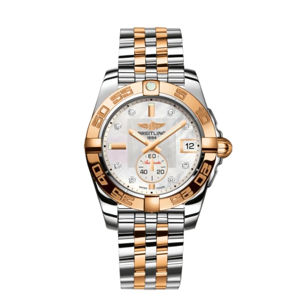 Breitling Women’s GALACTIC 36 AUTOMATIC, 36mm, Stainless Steel and 18k Rose Gold, White mother-of-pearl Dial, C37330121A2C1