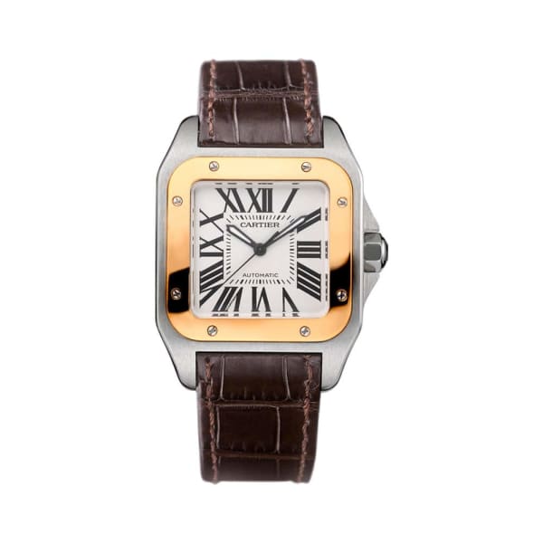 Cartier, Santos 100 18kt Rose Gold and Steel Midsize Watch, Ref. # W20107X7