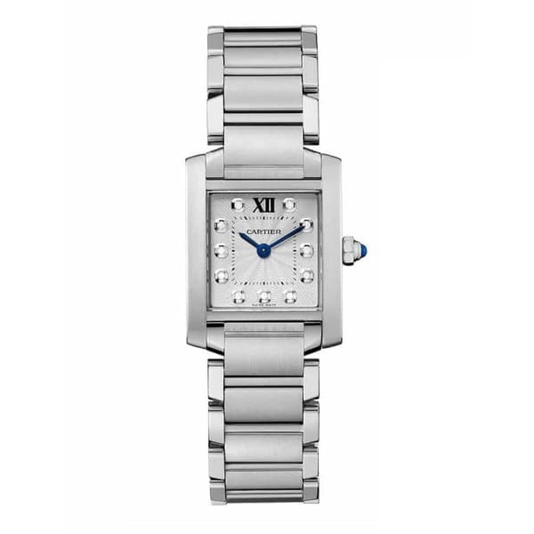 Cartier, Tank Francaise Silver Dial Stainless Steel Ladies Watch, Ref. # WE110006