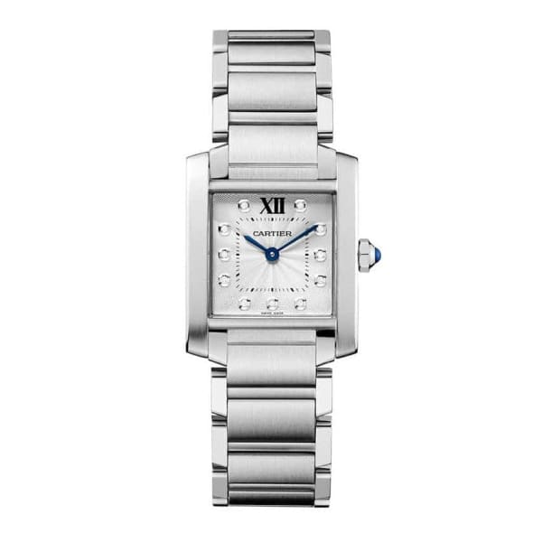 Cartier Tank Francaise Silver Dial Stainless Steel Ladies Watch WE110007