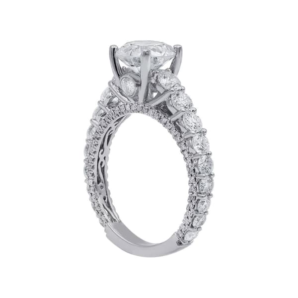 Certified 18k White Gold Engagement ring features 1.72ct center Round Diamond RN-40000, Main view